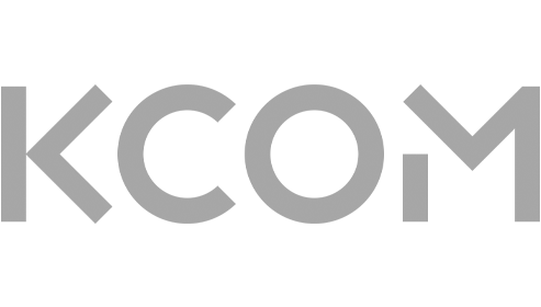 KCOM Logo in black & white