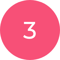 Step 3, Image of a number 3 with a pink circle background