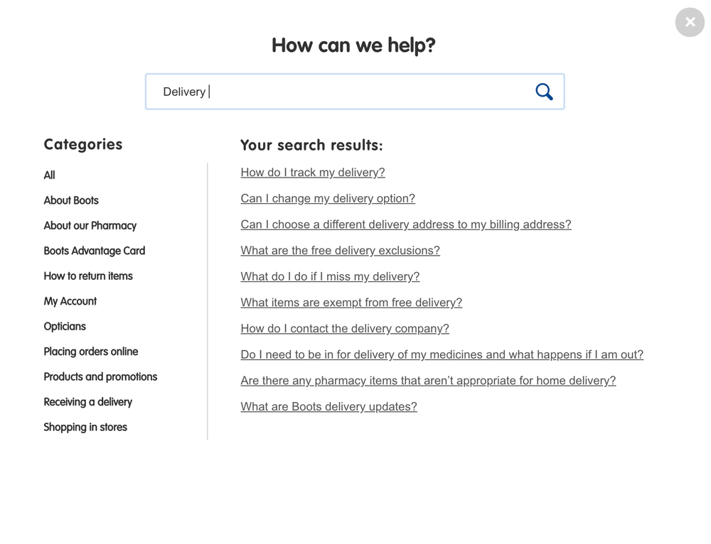 Knowledge Base search feature