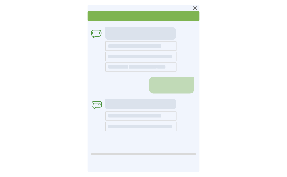 A wireframe of the YBS Xan Chatbot product