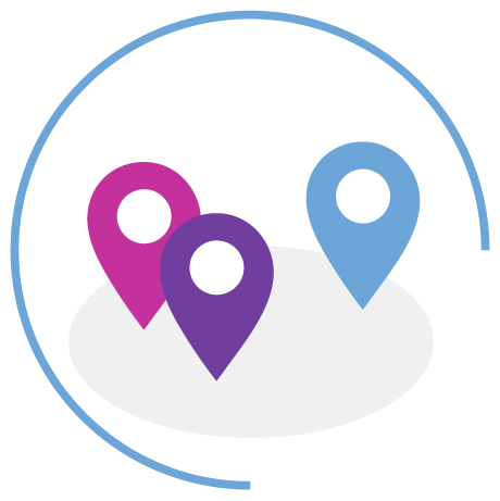 Case study icon used to show different locations